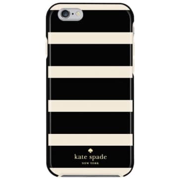 iPhone 6 Kate Spade Stripe Black Cream Hybrid Hard Shell Case