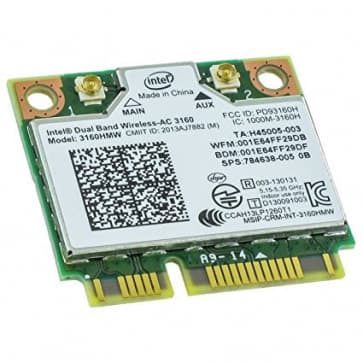 Intel 3160 Dual Band Wireless AC + Bluetooth Mini PCIe card Supports 2.4 and 5.8Ghz B/G/N/AC Bands 