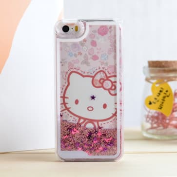 iPhone 5 5s Hello Kitty Moving Glitter Stars Case