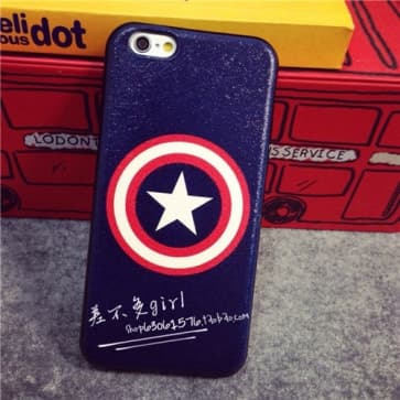 Captain America iPhone 6 Plus Soft Leather Feel Case