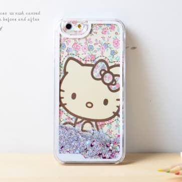 iPhone 6 Hello Kitty Moving Glitter Stars Case