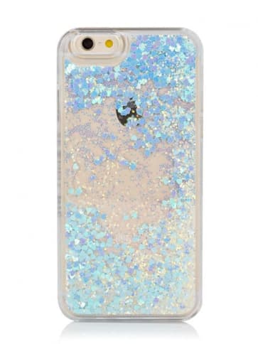 Skinnydip Glitter Liquid Hearts iPhone 6 6s Plus Case - Blue