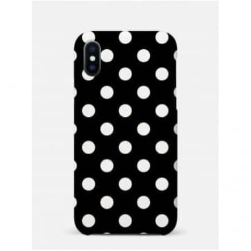 Polka Dot White on Black iPhone XS MAX Case