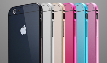 Sleek Full Body Sliding Backplate Apple Logo Bumper Case for iPhone 6