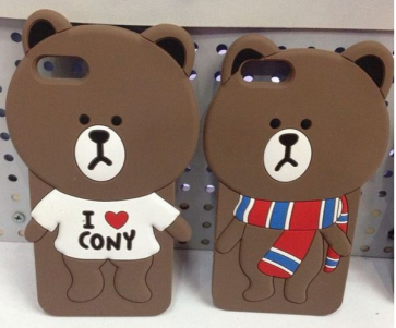 Line 3D Brown Bear Character for iPhone 4 4S