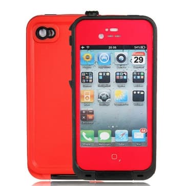 Waterproof Shockproof Red Black Case for the iPhone 4 / 4S