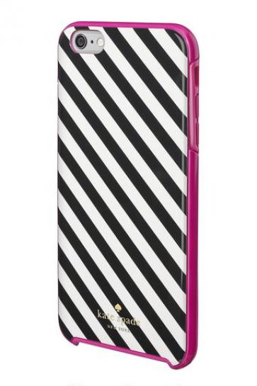 iPhone 6 Plus Kate Spade Diagonal Stripe Black/Cream Hybrid Hard Shell Case