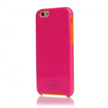 iPhone 6 Plus Kate Spade Dots Hybrid Hard Shell Case-Pink Orange