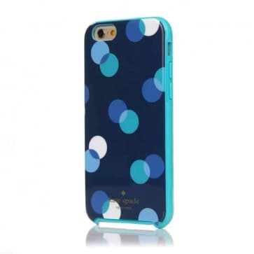 iPhone 6 Plus Kate Spade Trapping Dots Navy Teal Blue Gel Hybrid Hardshell Case