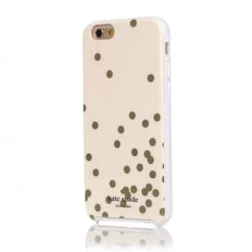 iPhone 6 Plus Kate Spade Confetti Hybrid Hard Shell Case Gold Cream