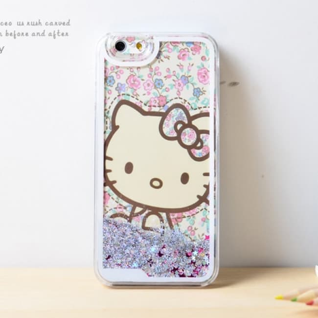 Iphone 6 6s Plus Hello Kitty Moving Glitter Stars Case Tablet Phone Case