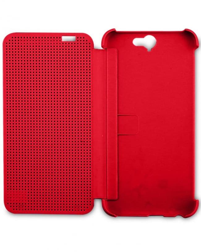 htc one a9 dot view ice premium case red