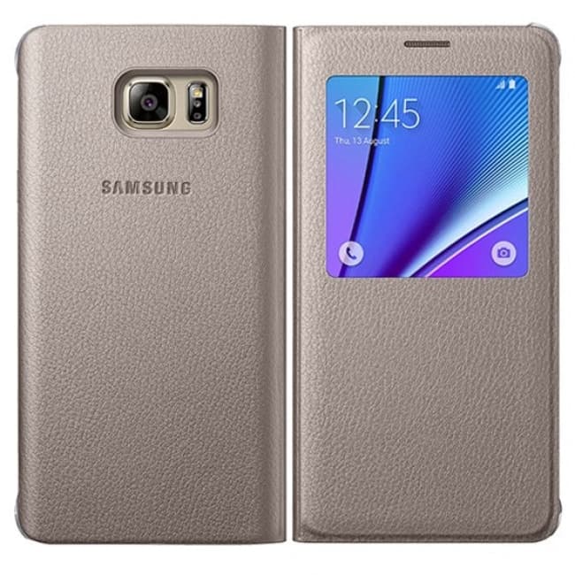 hoeveelheid verkoop gewoontjes oppakken Galaxy Note 5 S-View Official Samsung Flip Cover Gold | Tablet Phone Case