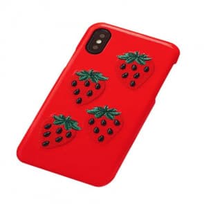 Strawberry Faux Leather iPhone 8 7 Case