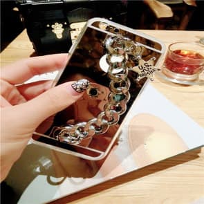 Metal Chain Clutch Reflective Case for iPhone 6 6s Plus With Emblem