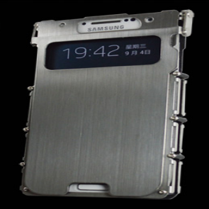 Armor King Metal Flip Aluminum Brushed Stainless Steel Case for Samsung Galaxy S4