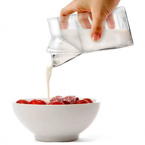 Half Pint Creamer Milk Carton Shape Tempered Glass