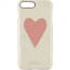 IPHORIA Pink Heart Patch Leather Case for iPhone 6 6s Plus White