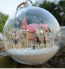 Christmas Gift Idea DIY Miniature House Model Glass Globe Ornament with Led Lights Lolita Pink
