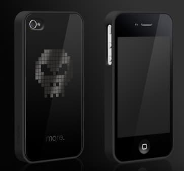 Esclusiva Collezione Caso Di Tpu Nero Più Cubo Per iPhone 4 / 4S - Cranio