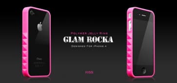 Mere Thing Pink Kiss Glam Rocka Jelly Ring iPhone 4 Bumper Case