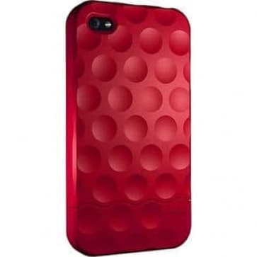 Hard Candy Soft Touch Rød Bubble Slider Case for iPhone 4