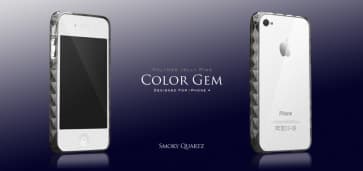 Mere Color Gem Polymer Jelly Ring til iPhone 4 AP13-024 (Smokey Quartz sort)
