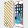 iPhone 6 Plus 6s Kate Spade Gold Diagonal Stripe Flexibel Hardshell Case