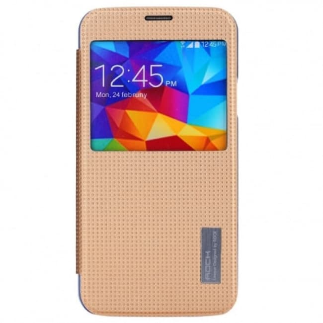 Rock Series Flip Case for Samsung Galaxy S5 Champagne Gold | Tablet Phone Case