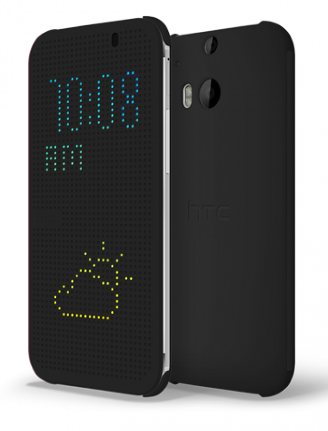 htc m8 dot view case black