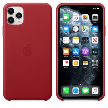 Apple iPhone 11 Pro Max Leather Case Red