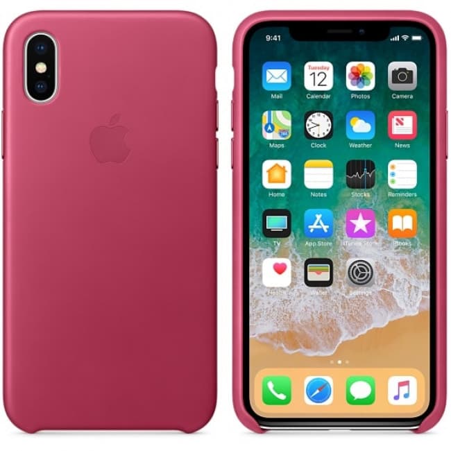Iphone X Leather Case Pink Fuchsia Tablet Phone Case