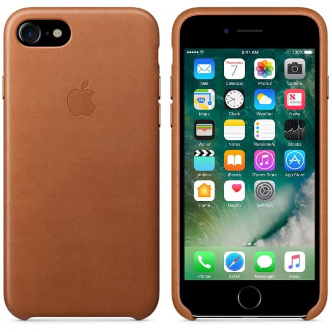 leather case for apple iphone 7 8 saddle brown
