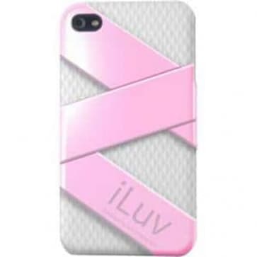 Iluv iPhone 4 Слитых Двухслойный Корпус (Розовый & Белый)