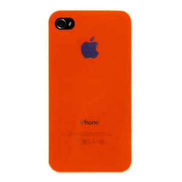 iPhone 4 4S Светимость Серии Жесткий Пластиковый Чехол Яблоко Логотип Случай Оранжевый