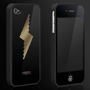Более Кубический Черный Эксклюзивная Коллекция Чехол Для iPhone 4 / 4S - Болт