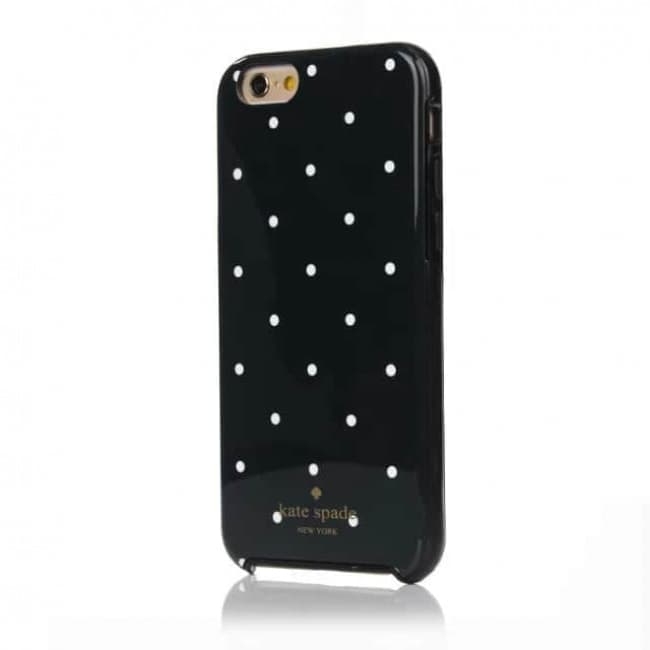 iphone 7 8 plus kate spade larabee dot hybrid hard shell case black cream