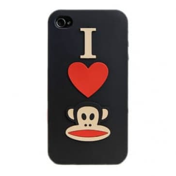 Paul Frank I Heart Julius Black Silicone Case for iPhone 4 