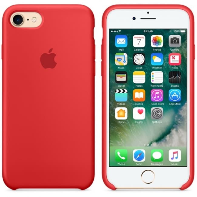 silicone case for apple iphone 7 8 plus red