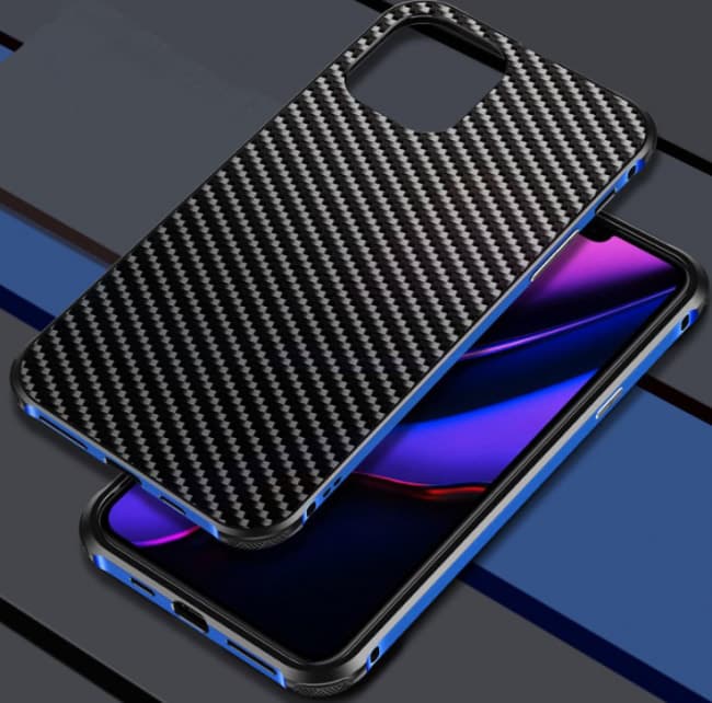 Carbon Fiber Metal Case For iPhone 11 Pro Max Tablet Phone Case