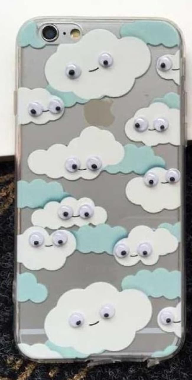Clouds Googly Eyes Case for iPhone 6 6s Plus Tablet Phone Case