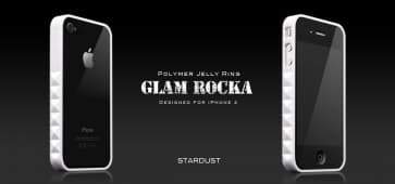 Cosa Plus Blanco Glamour Polvo De Estrellas Rocka Jalea Anillo iPhone Funda 4 Parachoques