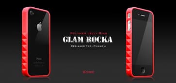 Lo Plus Bowie Roja Jalea Rocka Glamour Anillo Funda Del iPhone 4 Del Parachoques