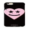 Iphoria Colección Miroir Au Portátil Negro Sonriente Del Corazón De Color Rosa Para iPhone 6 6S