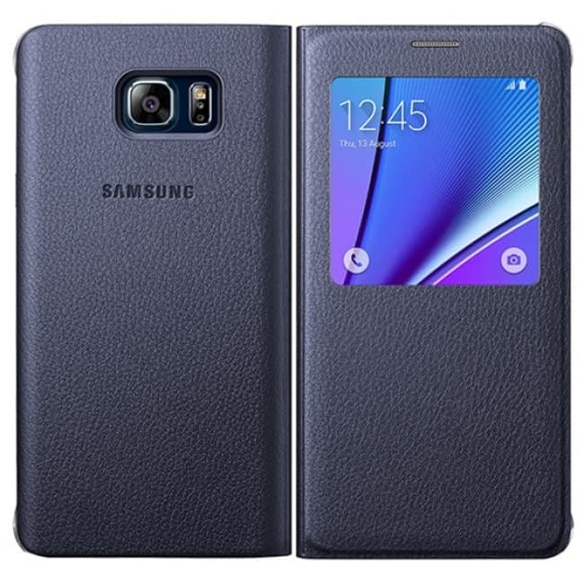 Galaxy Note 5 S View Official Samsung Flip Cover Black Tablet Phone Case